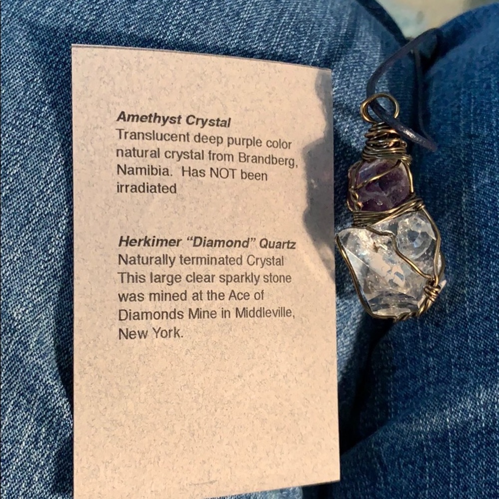 Amethyst, & Herkimer Diamond Pendant - Picture 4 of 13